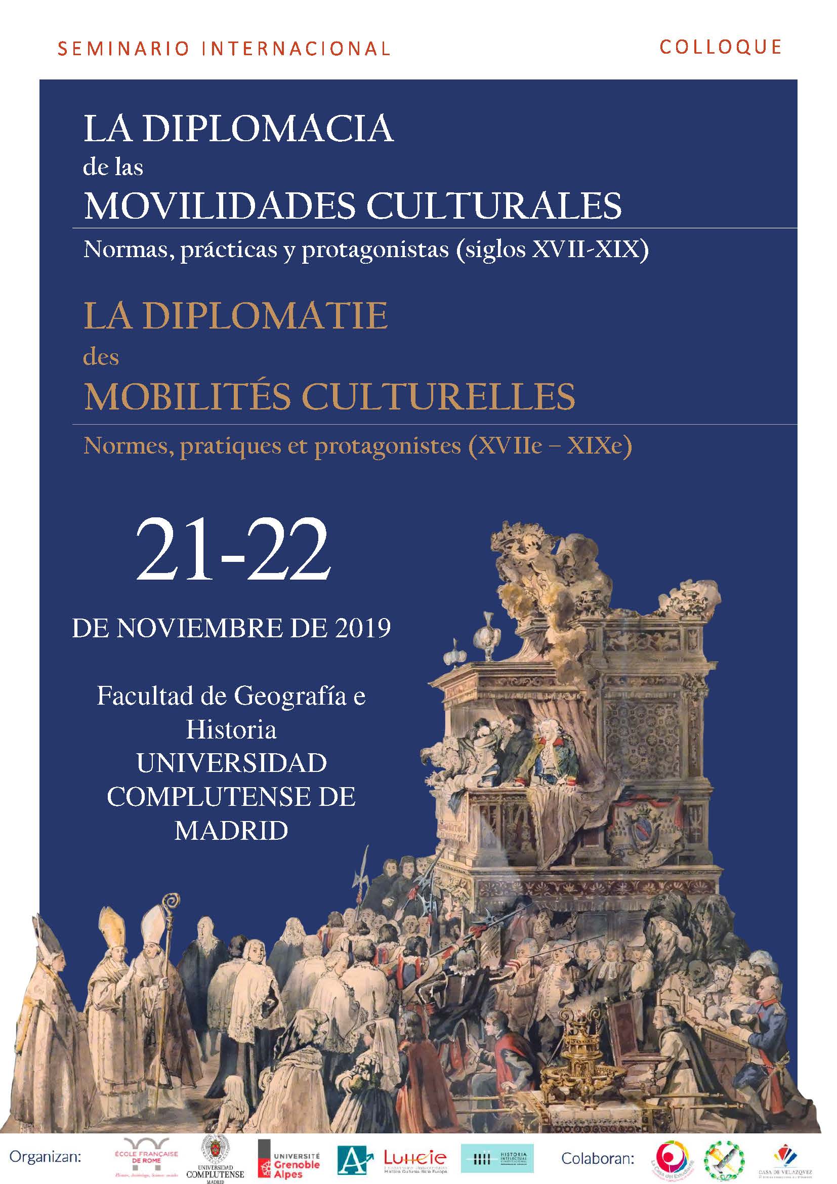 La diplomacia de las movilidades culturales, 21-22 de noviembre, Facultad de Geografía e Historia